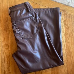 Dollhouse Faux Leather Pants Dark Brown